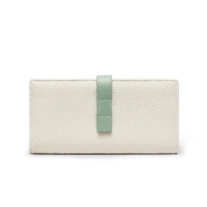 Damen Geldbörse mit Kontrastfarbe ⎜ Langes Design mit praktischem Verschluss und Platz für mehrere Karten