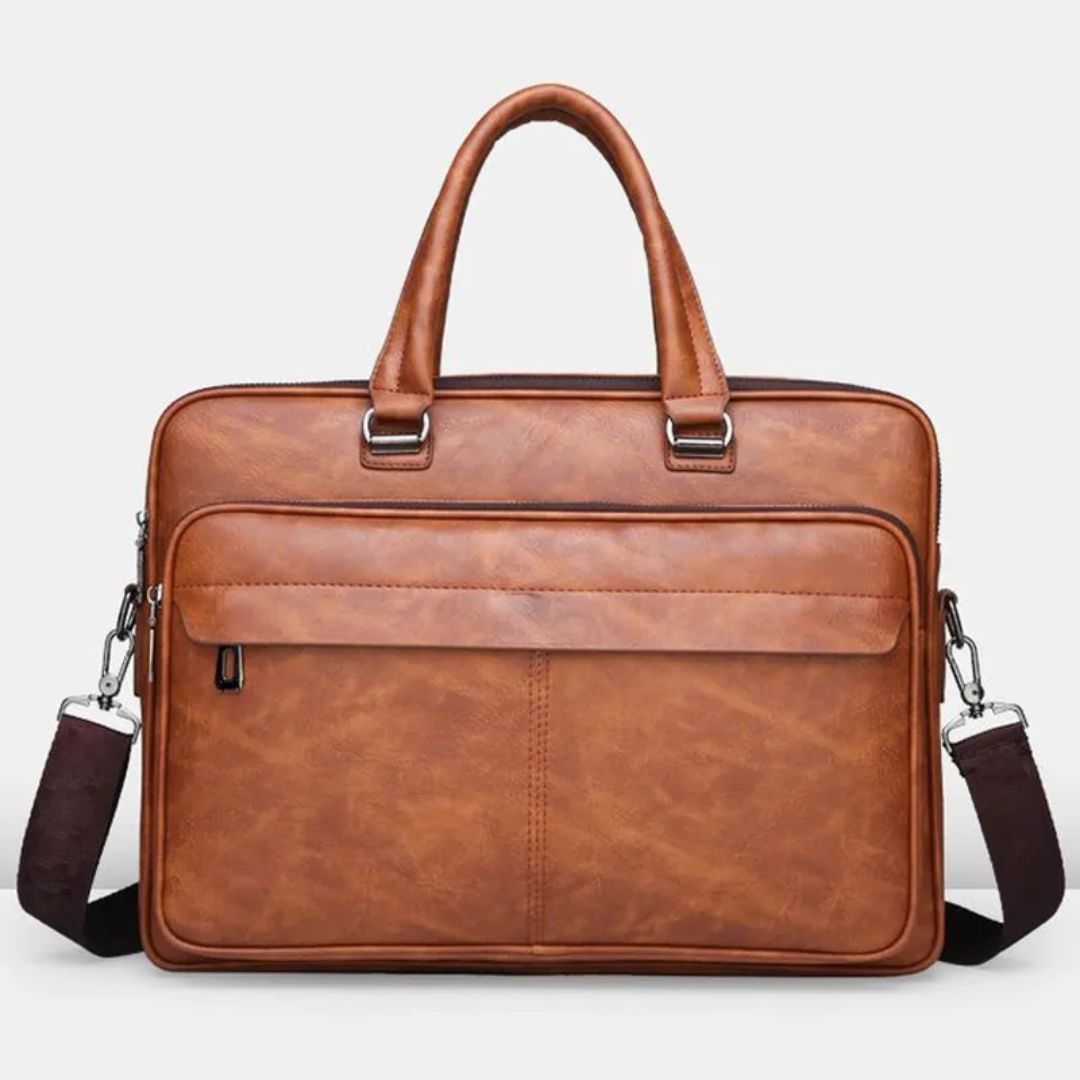 Laptoptasche für Herren ⎜ Elegante Aktentasche aus Kunstleder mit viel Stauraum und praktischen Fächern