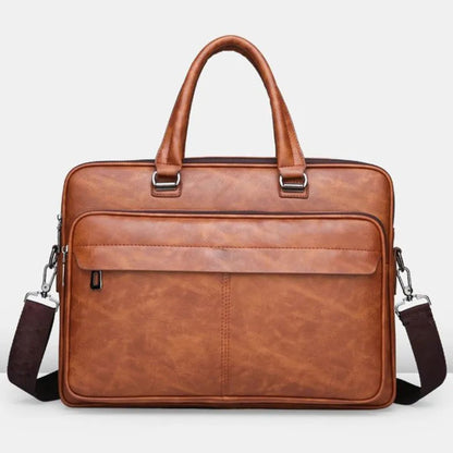 Laptoptasche für Herren ⎜ Elegante Aktentasche aus Kunstleder mit viel Stauraum und praktischen Fächern