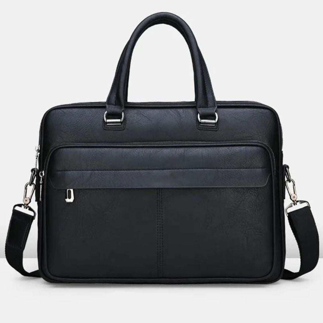 Laptoptasche für Herren ⎜ Elegante Aktentasche aus Kunstleder mit viel Stauraum und praktischen Fächern