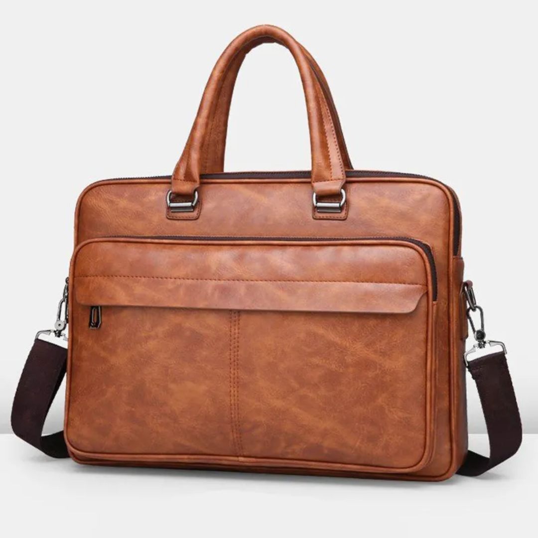Laptoptasche für Herren ⎜ Elegante Aktentasche aus Kunstleder mit viel Stauraum und praktischen Fächern