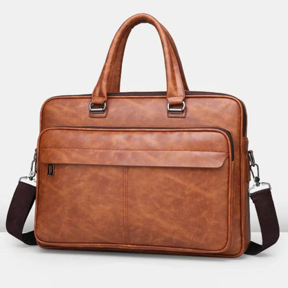 Laptoptasche für Herren ⎜ Elegante Aktentasche aus Kunstleder mit viel Stauraum und praktischen Fächern