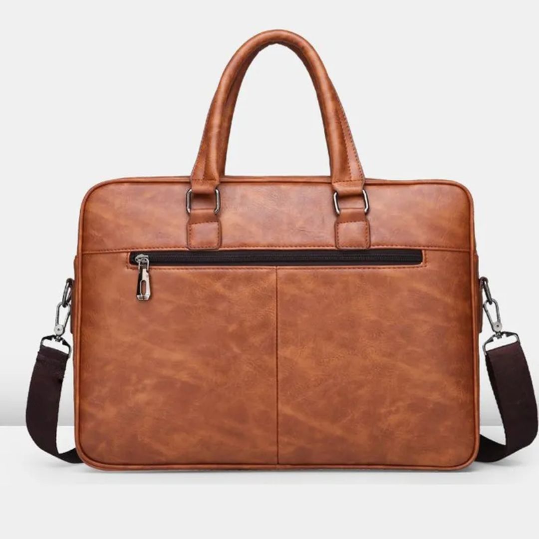 Laptoptasche für Herren ⎜ Elegante Aktentasche aus Kunstleder mit viel Stauraum und praktischen Fächern