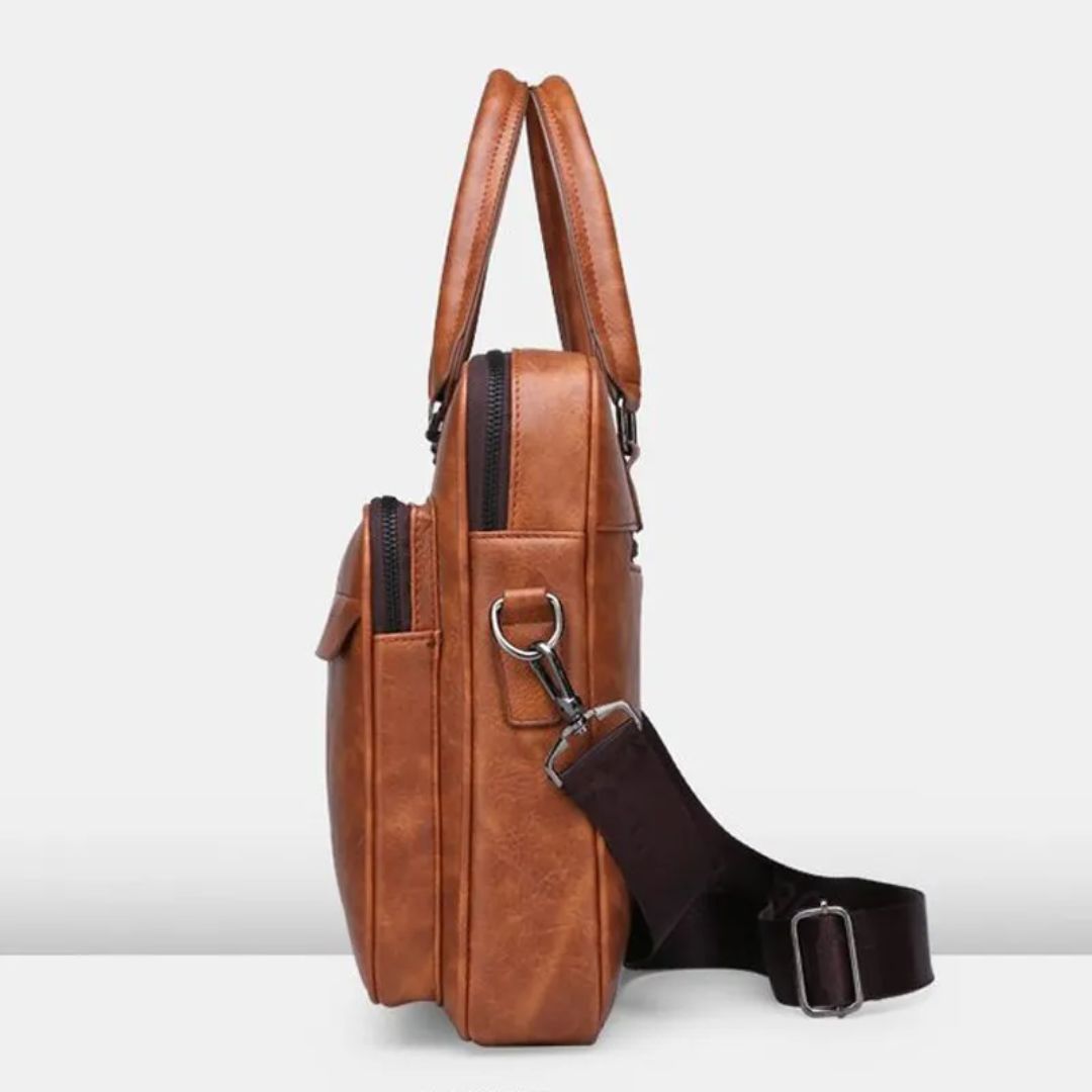 Laptoptasche für Herren ⎜ Elegante Aktentasche aus Kunstleder mit viel Stauraum und praktischen Fächern
