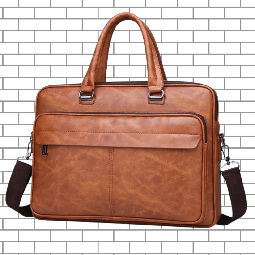 Laptoptasche für Herren ⎜ Elegante Aktentasche aus Kunstleder mit viel Stauraum und praktischen Fächern