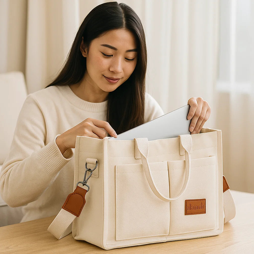 Geräumige Canvas Bag mit viel Platz