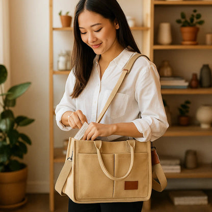 Geräumige Canvas Bag mit viel Platz