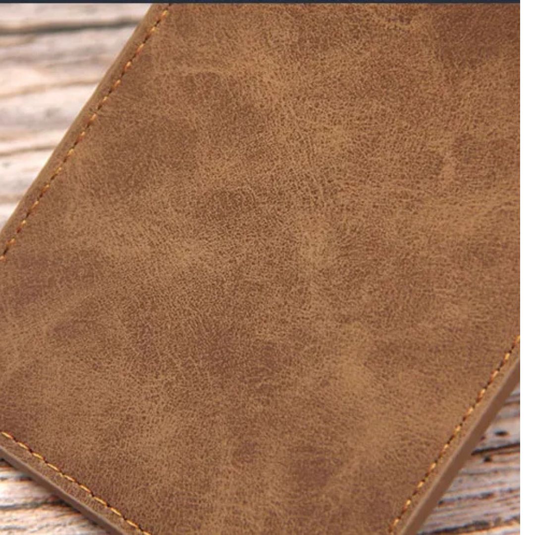 Herren Geldbörse aus Vintage-Leder ⎜ Schlanke Brieftasche mit Kartenfächern und Reißverschlussfach