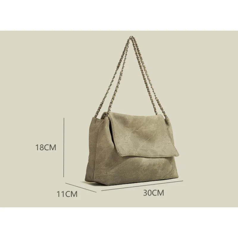 Umhängetasche für Damen ⎜ Große Tasche mit Kettenriemen und stilvollem Design