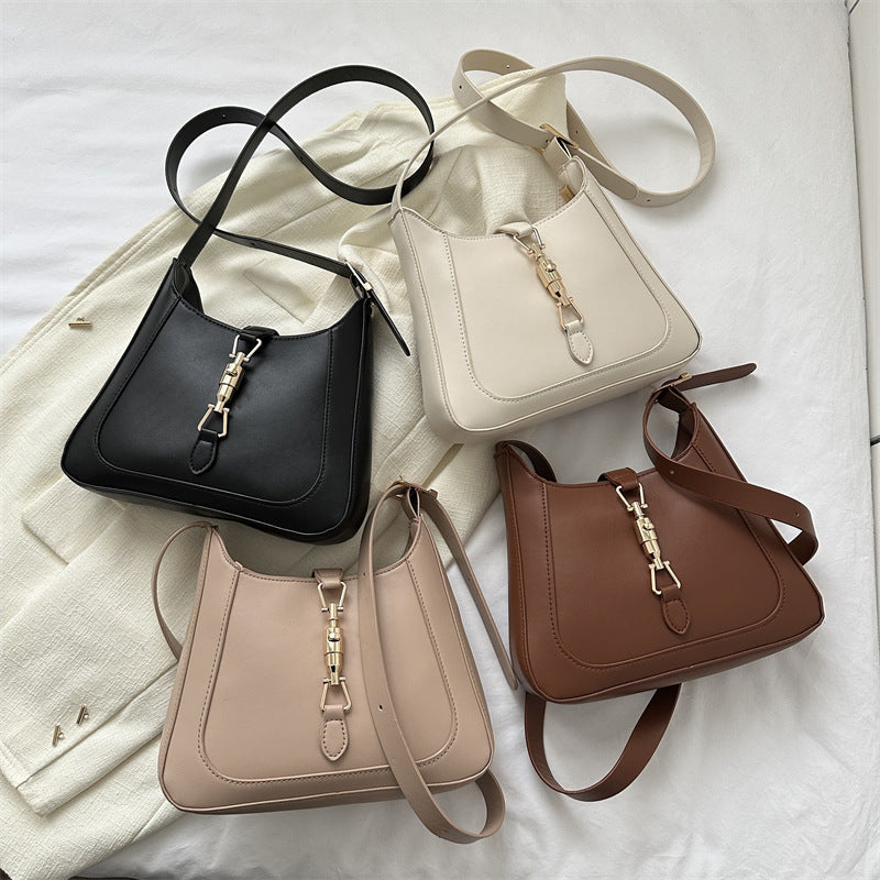 Modische Umhängetasche für Damen ⎜ Schlichte Schultertasche mit stilvollem Design und praktischer Schnalle