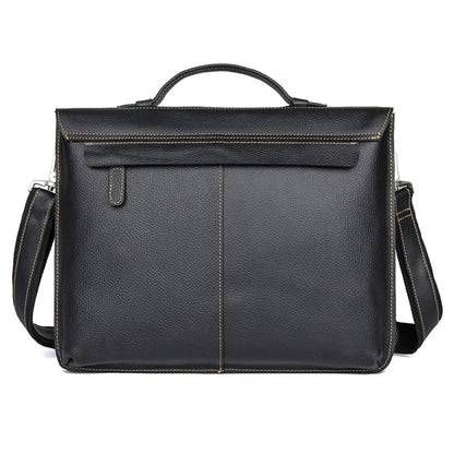 Laptoptasche für Herren ⎜ Retro Aktentasche aus Echtleder mit praktischen Fächern und Schultergurt