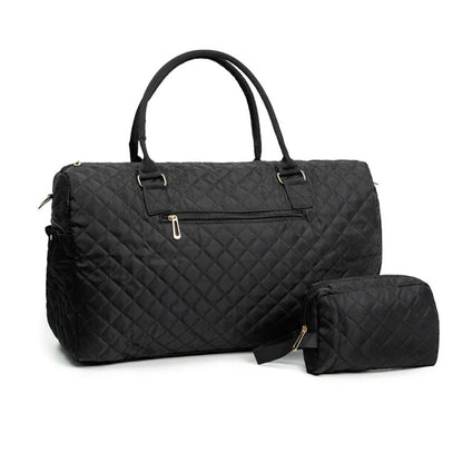 Reisetasche für Damen ⎜ Gepolsterte Weekender-Tasche mit Rautenmuster und passender Kosmetiktasche