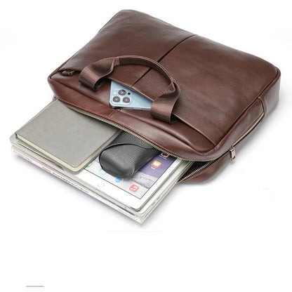 Laptoptasche aus Echtleder für Herren ⎜ Elegante Aktentasche mit großem Stauraum und robustem Design
