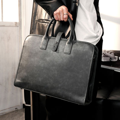 Herren Aktentasche ⎜ Stylische Handtasche aus Kunstleder für den Alltag mit praktischen Tragegriffen