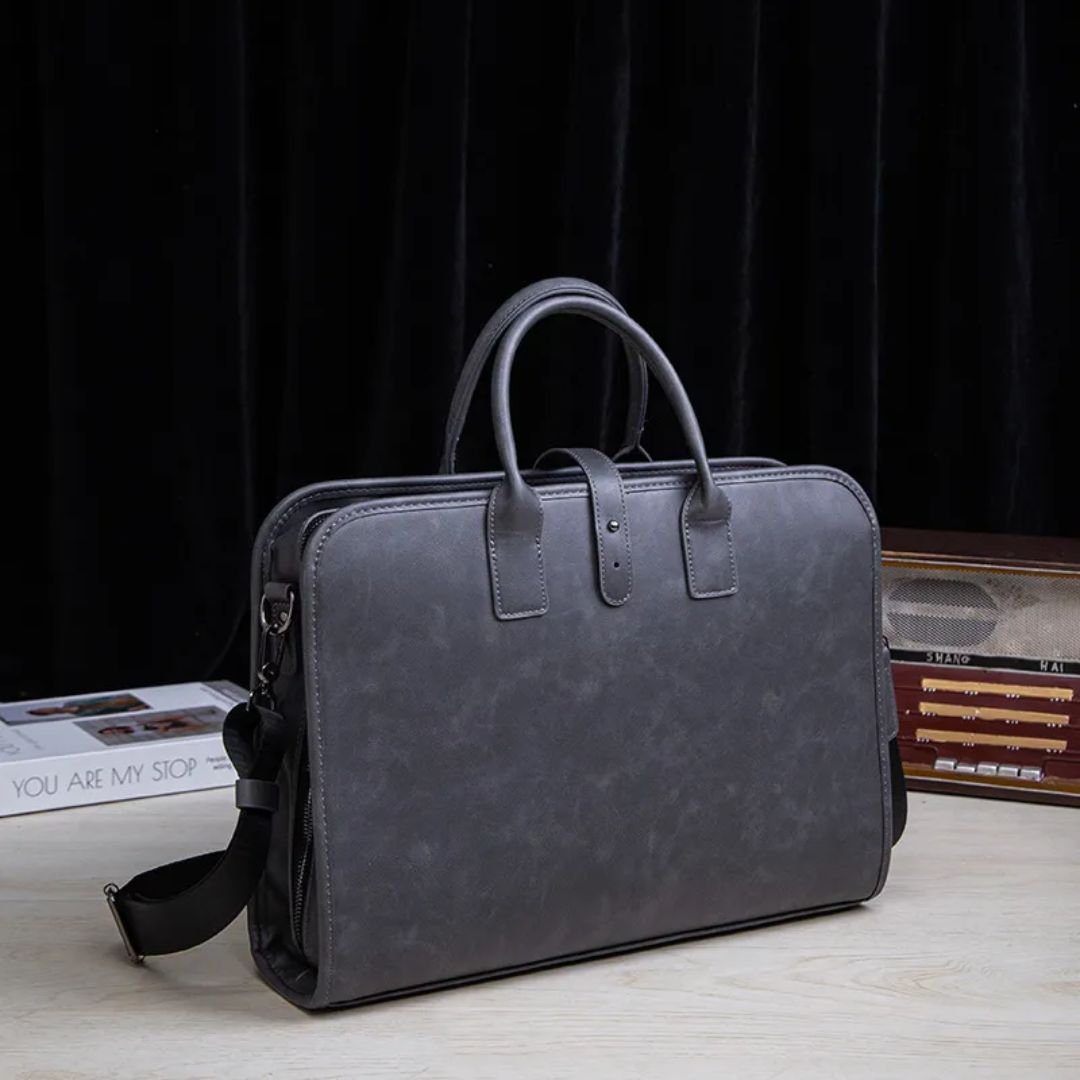Herren Aktentasche ⎜ Stylische Handtasche aus Kunstleder für den Alltag mit praktischen Tragegriffen