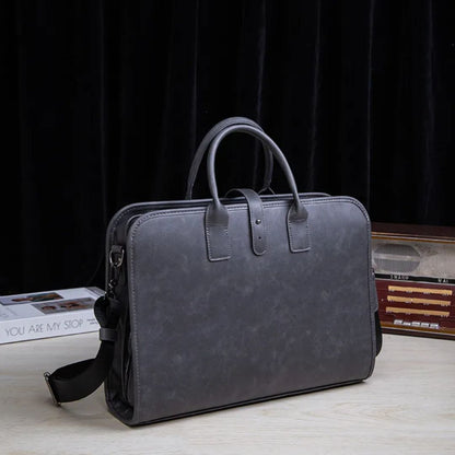 Herren Aktentasche ⎜ Stylische Handtasche aus Kunstleder für den Alltag mit praktischen Tragegriffen