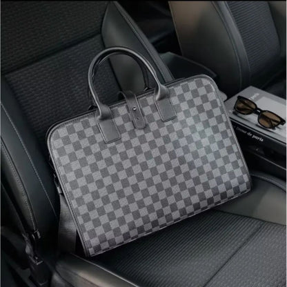 Herren Aktentasche ⎜ Stylische Handtasche aus Kunstleder für den Alltag mit praktischen Tragegriffen