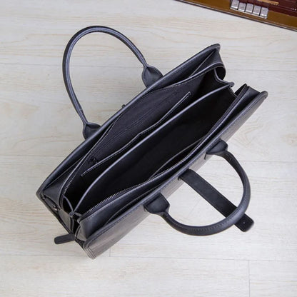 Herren Aktentasche ⎜ Stylische Handtasche aus Kunstleder für den Alltag mit praktischen Tragegriffen
