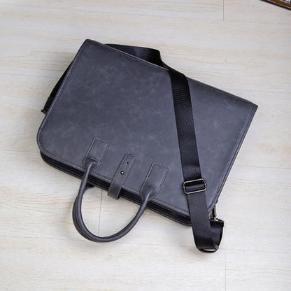Herren Aktentasche ⎜ Stylische Handtasche aus Kunstleder für den Alltag mit praktischen Tragegriffen