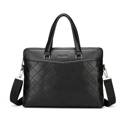 Business Aktentasche für Herren ⎜ Elegante Leder Schultertasche mit zusätzlichem Dokumenten- und Laptopfach