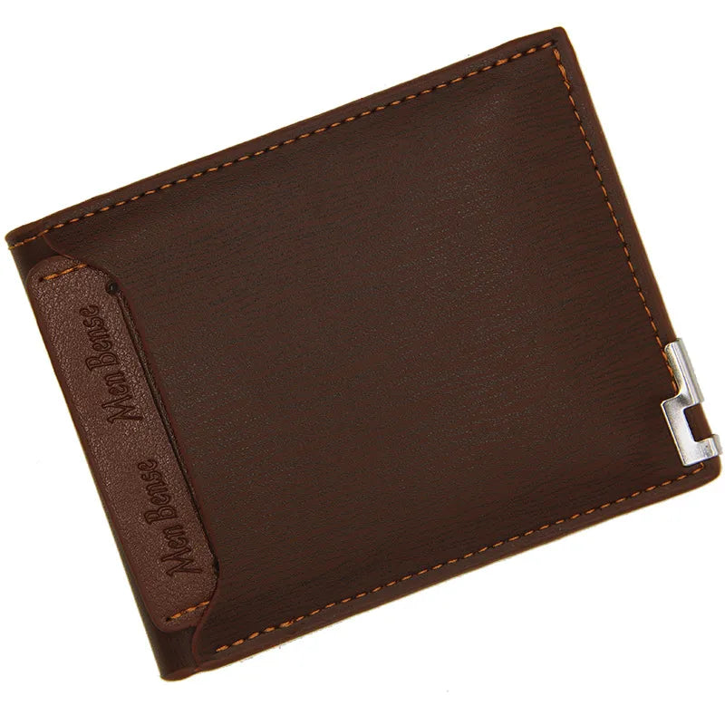 Herren Geldbörse mit Metallecke ⎜ Elegante Kurzform mit Kartenfächern