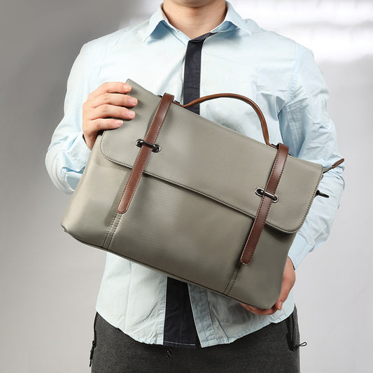 Umhängetasche für Herren ⎜ Lässige Canvas-Tasche mit Tragegriff und stilvollen Riemen für Alltag und Büro