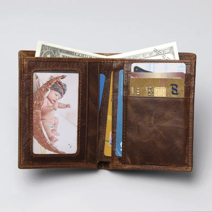 Herren Geldbörse im Krokodildesign ⎜ Robuste Retro-Brieftasche aus geprägtem Leder