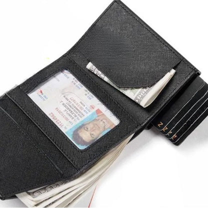 RFID Kartenetui für Herren ⎜ Kompakte Carbonbörse mit Auswurffunktion für Karten