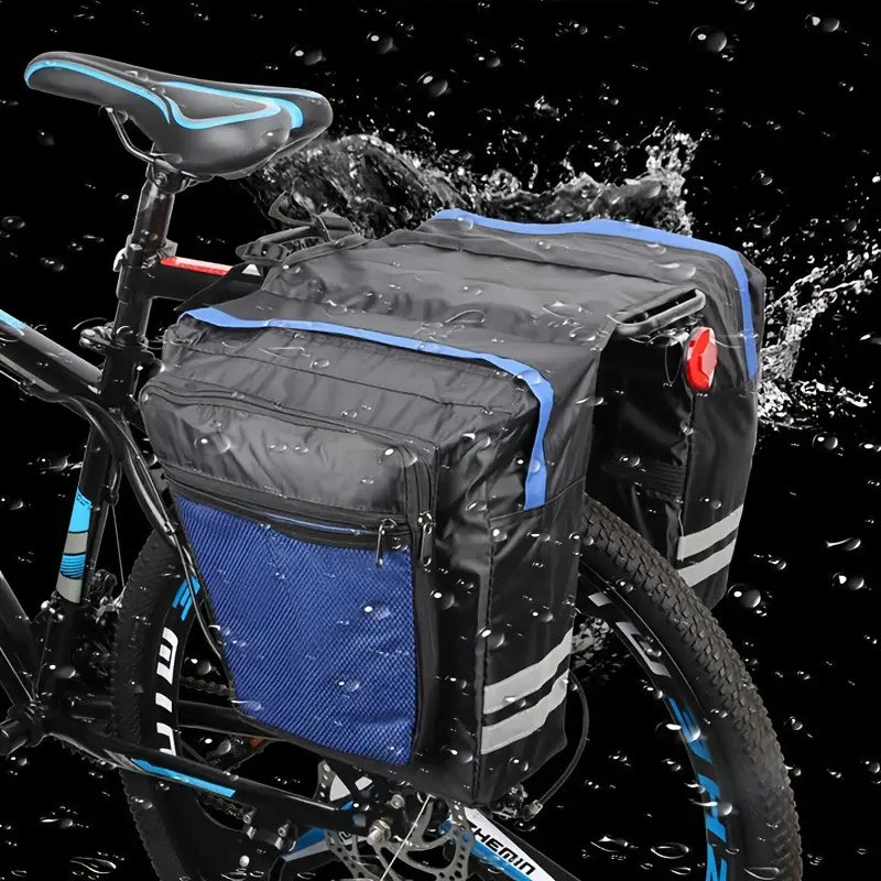 Fahrradtasche für Gepäckträger ⎜ Doppelseitige Tasche mit viel Stauraum und reflektierenden Streifen