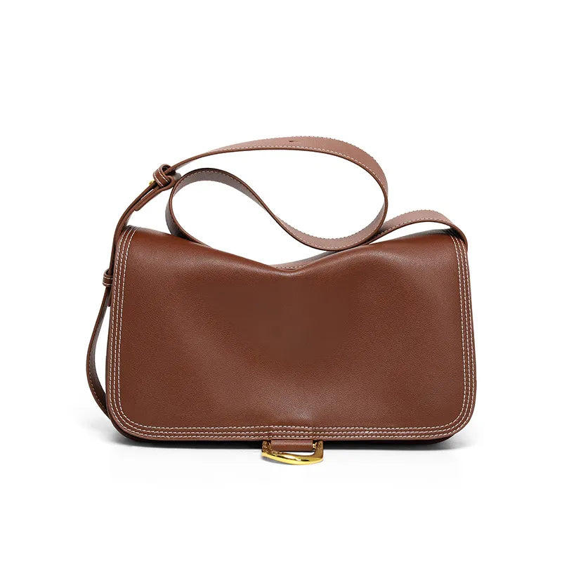 Messenger Bag für Damen ⎜ Elegante Umhängetasche mit Goldakzent und viel Stauraum