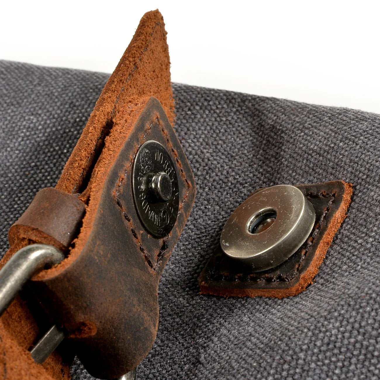 Canvas Umhängetasche für Herren ⎜ Robuste Tasche mit Lederakzenten und verstellbarem Schultergurt