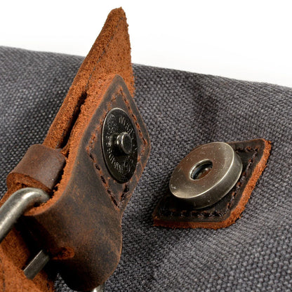 Canvas Umhängetasche für Herren ⎜ Robuste Tasche mit Lederakzenten und verstellbarem Schultergurt