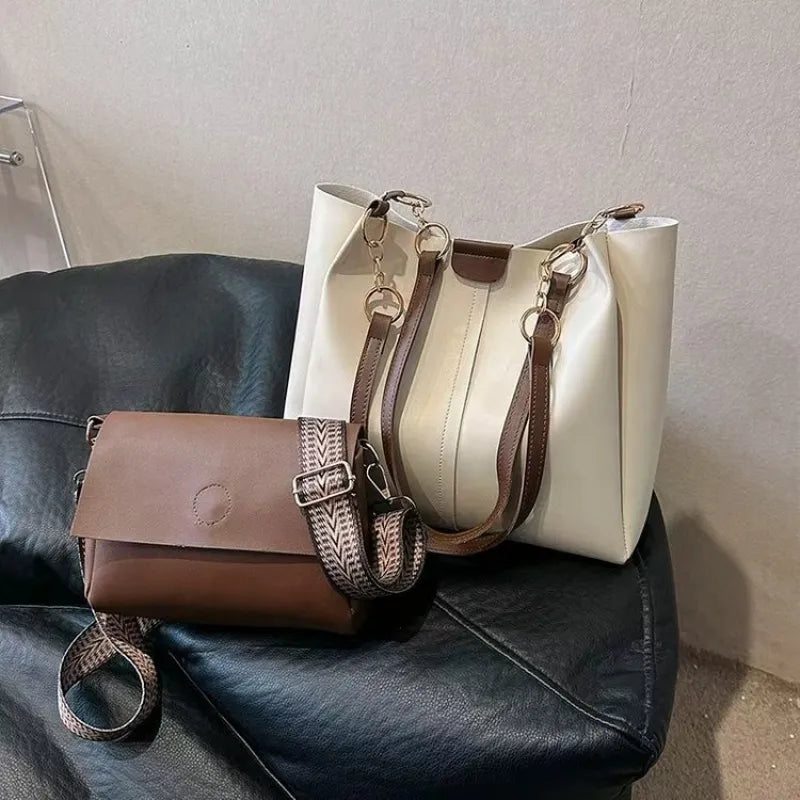 Zwei-Teile Set Handtaschen ⎜ Große Kapazität und stilvolle Trageoptionen für Arbeit und Alltag