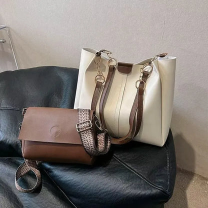 Zwei-Teile Set Handtaschen ⎜ Große Kapazität und stilvolle Trageoptionen für Arbeit und Alltag