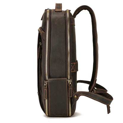 Leder Rucksack für Herren ⎜ Stylischer Outdoor-Träger mit großem Stauraum