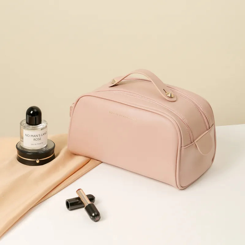 Kosmetiktasche für Damen ⎜ Modisches Kissen-Design mit Doppelreißverschluss und praktischem Innenfach