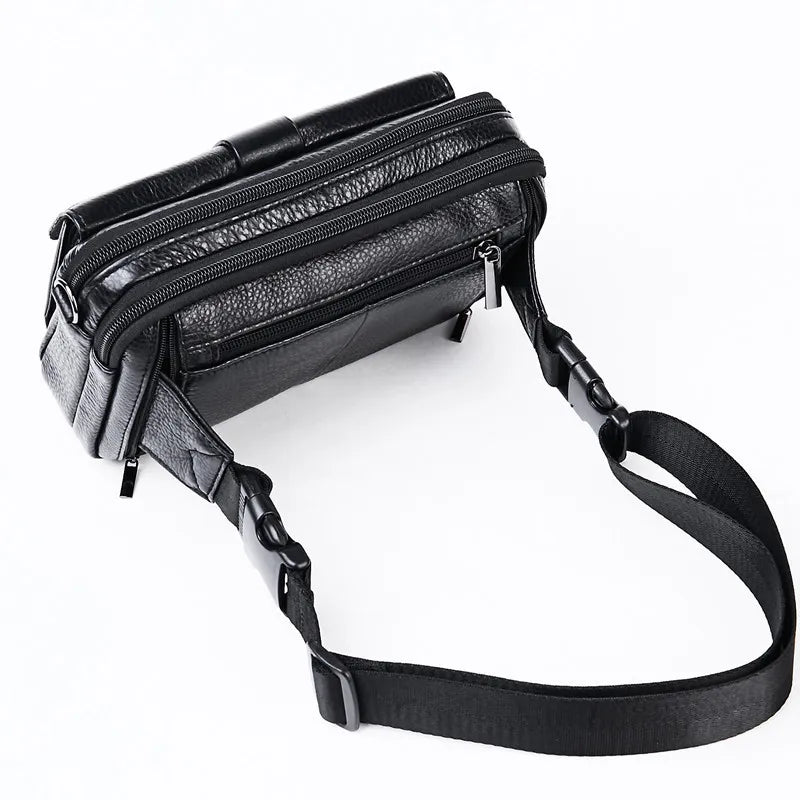 Umhängetasche für Herren ⎜ Elegante Ledertasche mit mehreren Fächern und verstellbarem Schultergurt