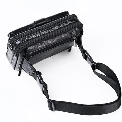 Umhängetasche für Herren ⎜ Elegante Ledertasche mit mehreren Fächern und verstellbarem Schultergurt
