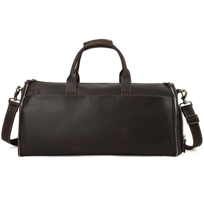 Reisetasche aus Leder ⎜ Große Kapazität mit praktischem Schultergurt und Retro-Design
