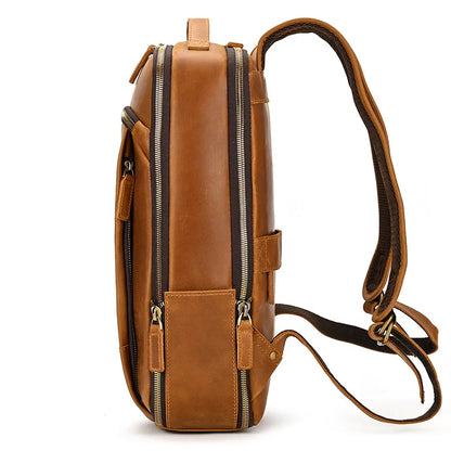 Leder Rucksack für Herren ⎜ Stylischer Outdoor-Träger mit großem Stauraum