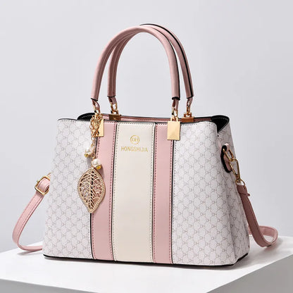 Elegante Schultertasche für Damen ⎜ Vielseitige Handtasche mit Kontrastfarben und großzügigem Stauraum