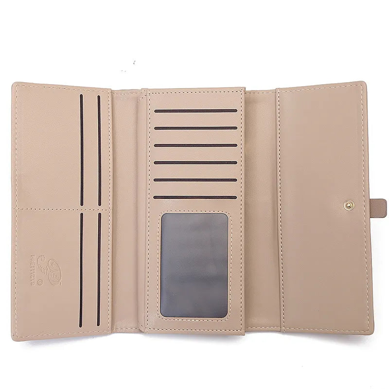 Damen Clutch mit Metallverschluss ⎜ Einfaches Tri-Fold Design in modernen Farben und sicherem Verschluss