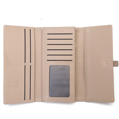 Damen Clutch mit Metallverschluss ⎜ Einfaches Tri-Fold Design in modernen Farben und sicherem Verschluss