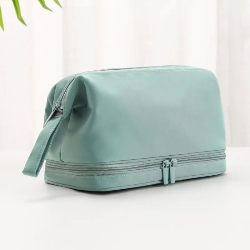 Kosmetiktasche für Damen ⎜ Große Reise-Tasche mit Doppelreißverschluss und separatem Fach für Pflegeprodukte