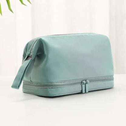 Kosmetiktasche für Damen ⎜ Große Reise-Tasche mit Doppelreißverschluss und separatem Fach für Pflegeprodukte