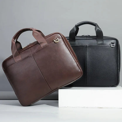 Laptoptasche aus Echtleder für Herren ⎜ Elegante Aktentasche mit großem Stauraum und robustem Design