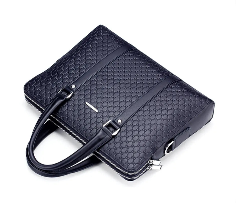 Leder Aktentasche für Herren ⎜ Stilvolle Business Tasche mit geprägtem Design und zusätzlicher Geldbörse