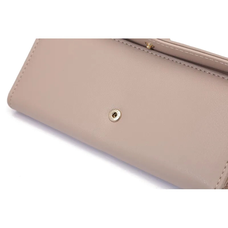 Damen Clutch mit Metallverschluss ⎜ Einfaches Tri-Fold Design in modernen Farben und sicherem Verschluss