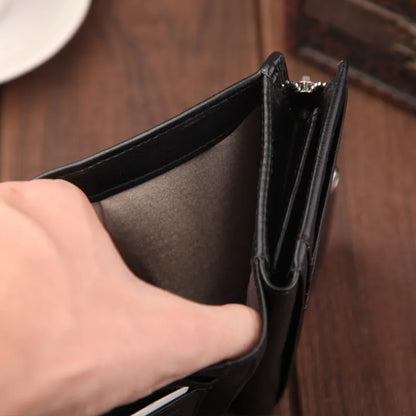 RFID Geldbörse für Herren ⎜ Kompakte Brieftasche aus Kunstleder mit Münzfach und Kartenschutz
