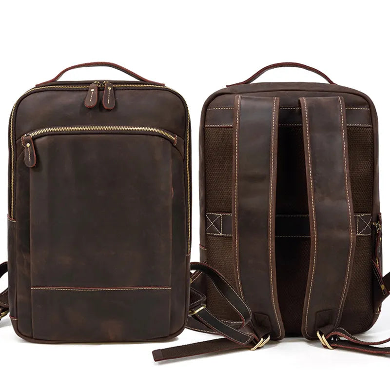 Leder Rucksack für Herren ⎜ Stylischer Outdoor-Träger mit großem Stauraum
